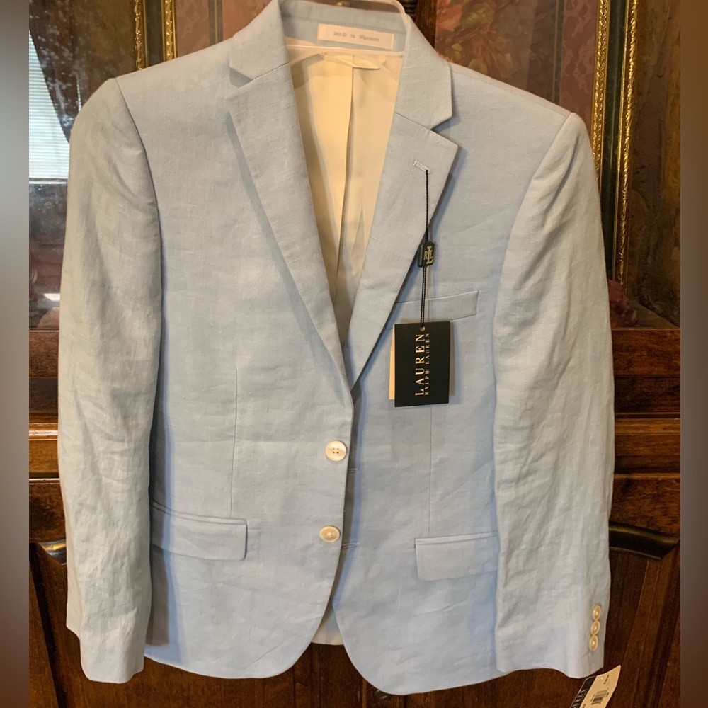 Light blue Ralph Lauren blazer, size 12, new with tags